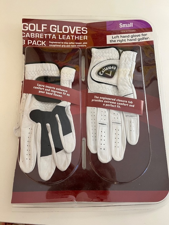 Callaway Cabretta Leather Golf Gloves Small Left Hand 2 Pack New Premium Grip - Picture 2 of 4
